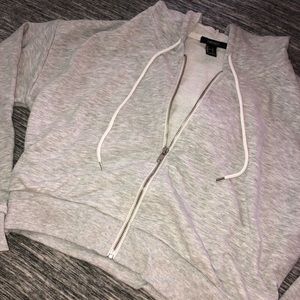 Cropped light weight zip-up